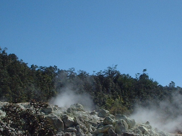 Steaming sulphur vents